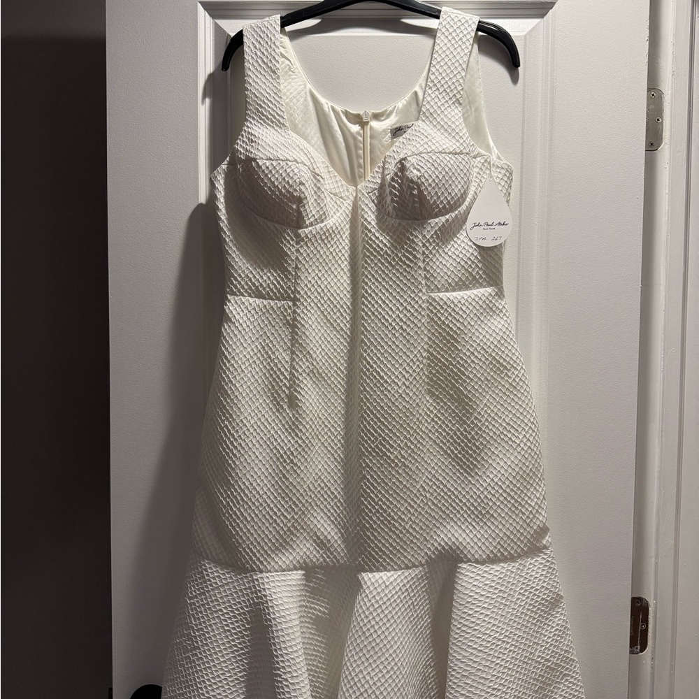 Elegant White Textured Dress